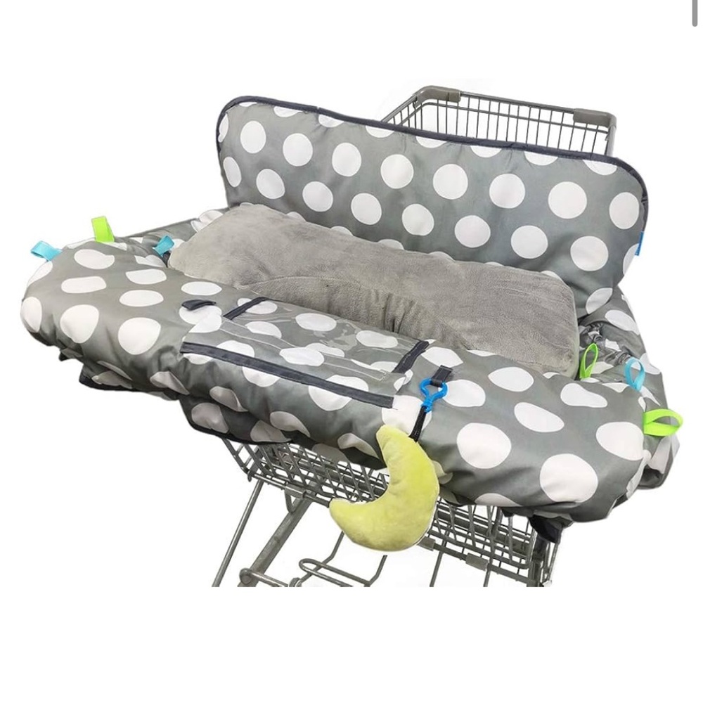 Gray Polka Dot Shopping Cart Cover